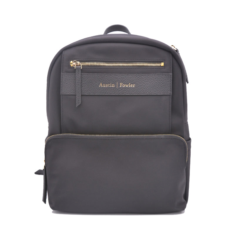 Black Small Pebbled Leather Backpack Bag, VODKABLUE