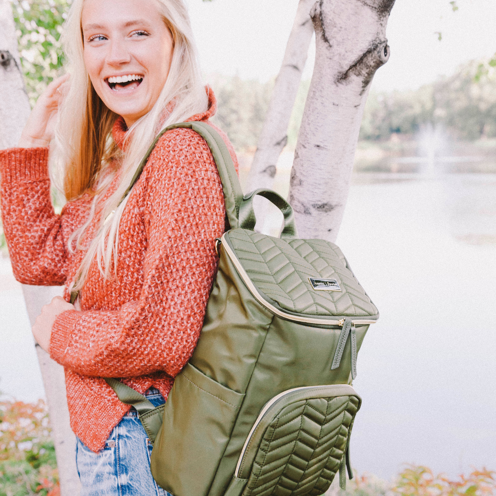 the brielle mini backpack in navy – Austin