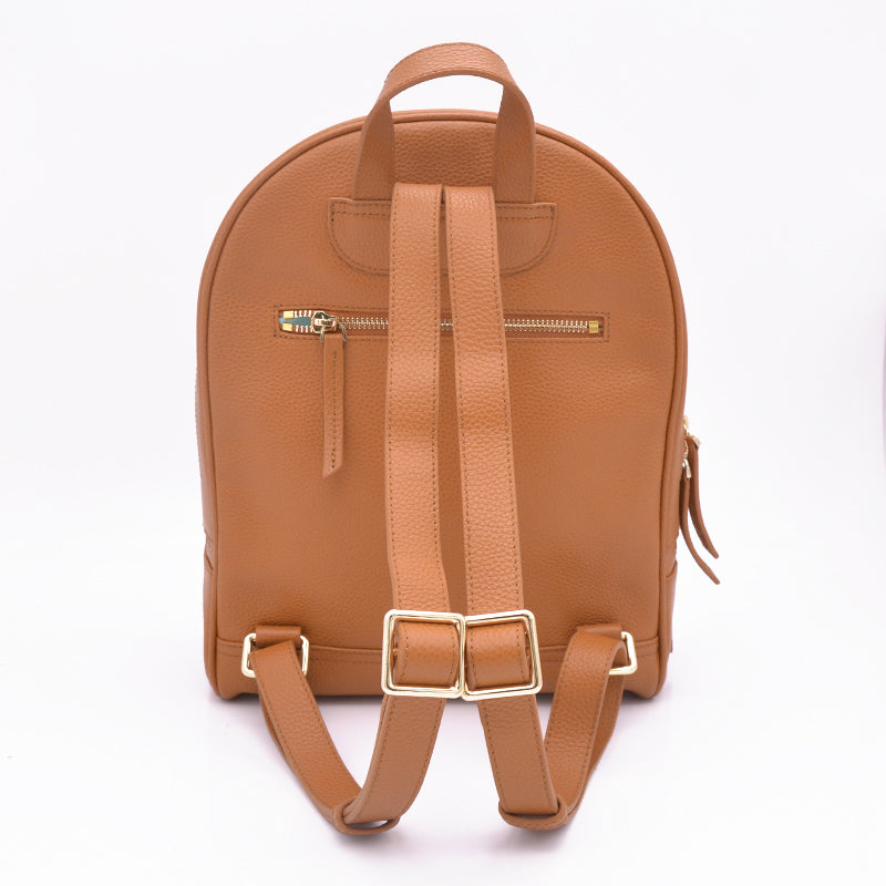 Numéro un mini leather backpack Polene Camel in Leather - 36595328
