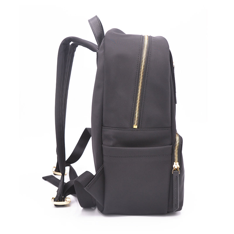 Black Small Pebbled Leather Backpack Bag, VODKABLUE